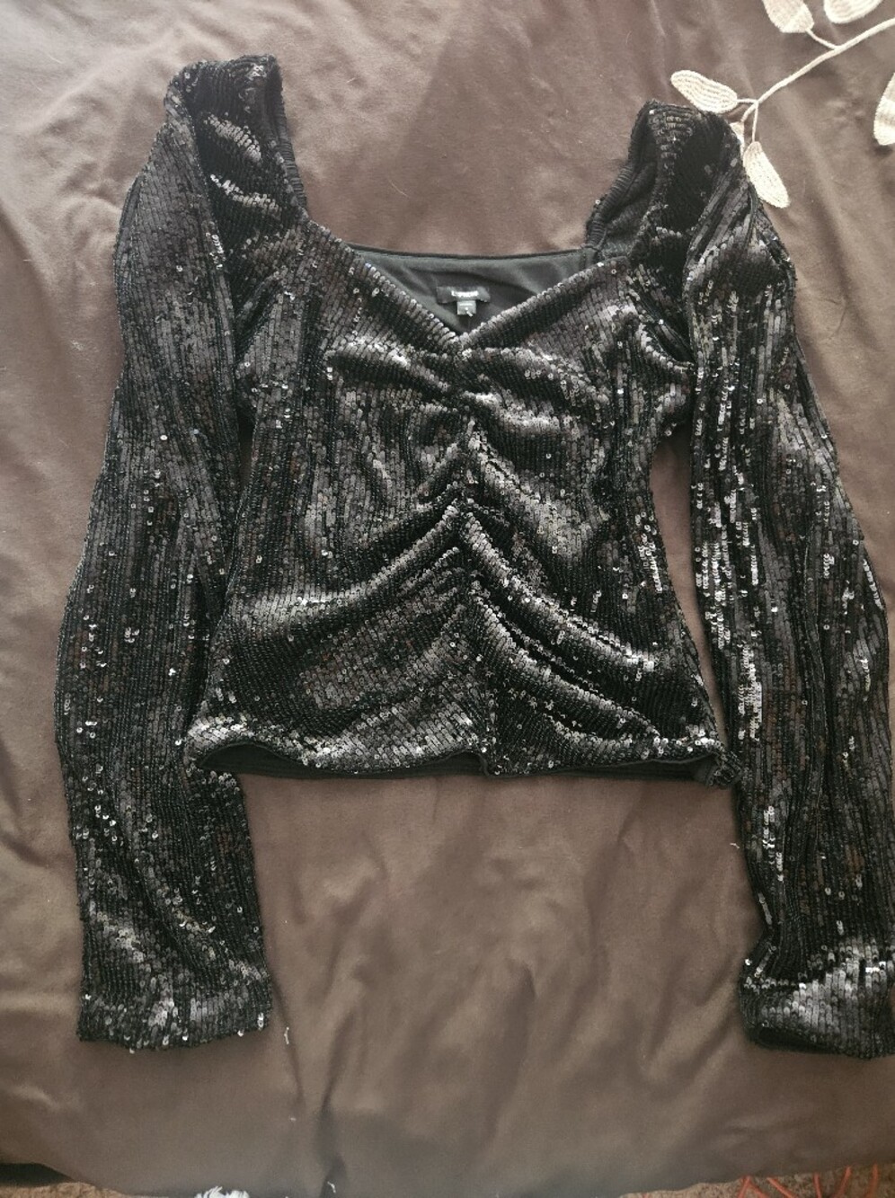 Express Black Sequin Shirt